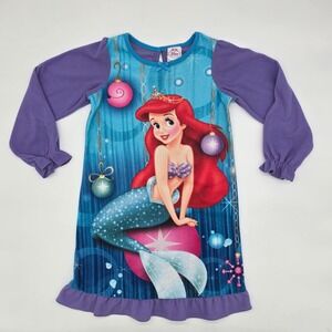 Disney Princess Ariel Fleece Nightgown 2010 Pajama Sleep Shirt Girls Size 6
